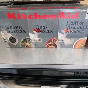 KitchenAid Food Grinder and Slicer Attachment Set For KitchenAid Mixer- White